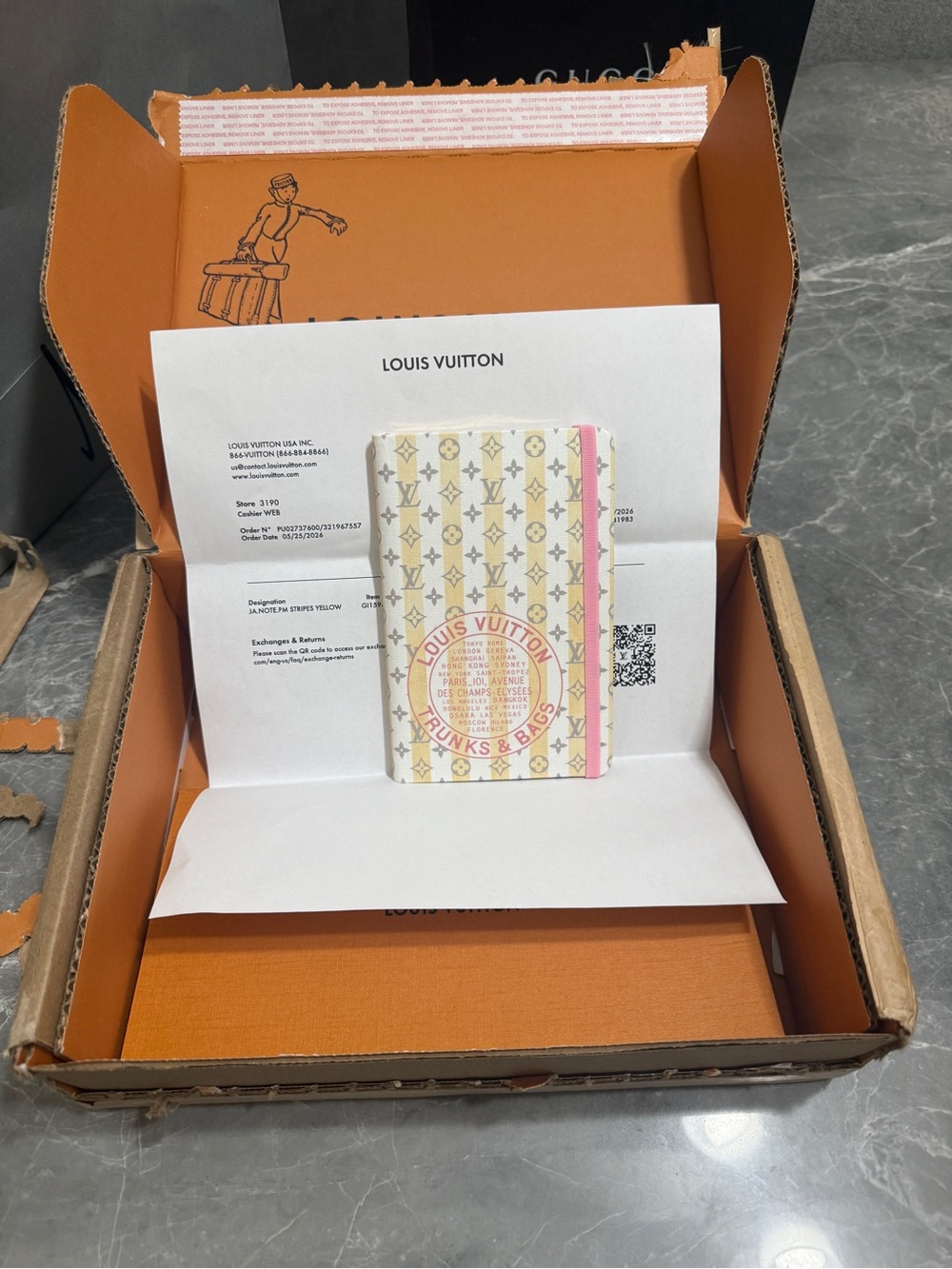 Louis Vuitton Jane Notebook Resort PM. Yellow stripes, out of stock - Picture 11 of 11